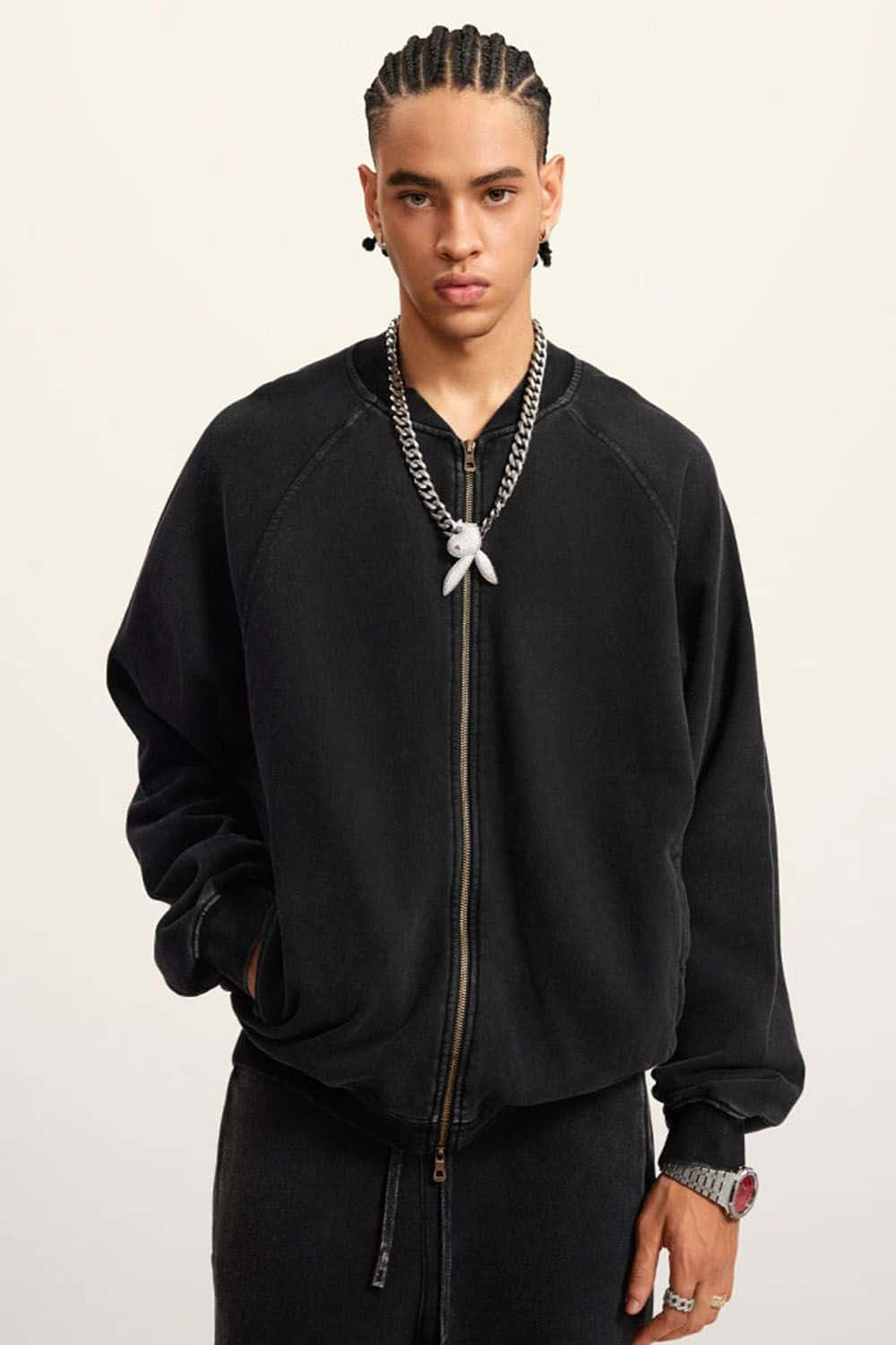 Autumn Vintage Heavyweight 450g Terry Water-Washed Drop Shoulder Jacket