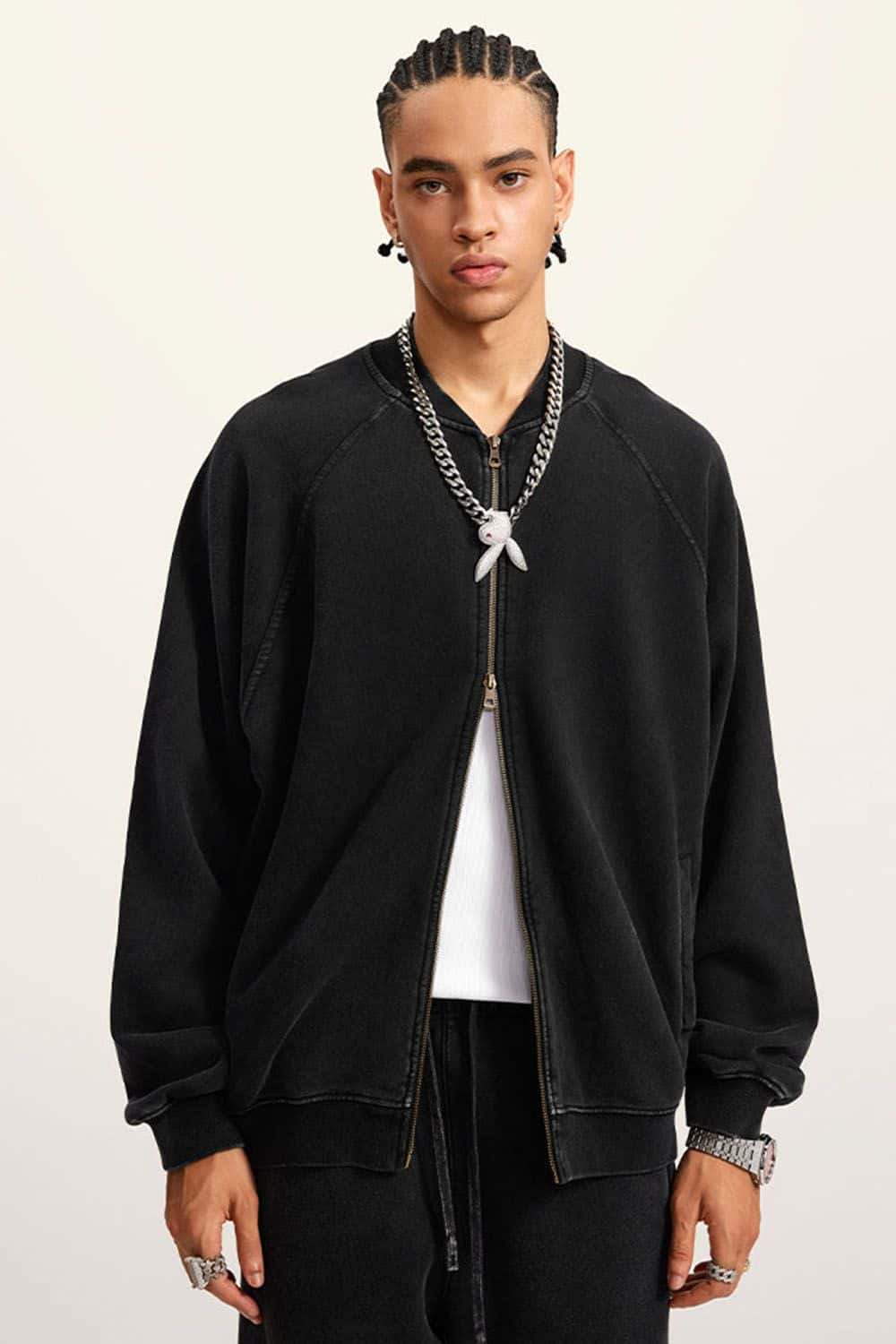 Autumn Vintage Heavyweight 450g Terry Water-Washed Drop Shoulder Jacket