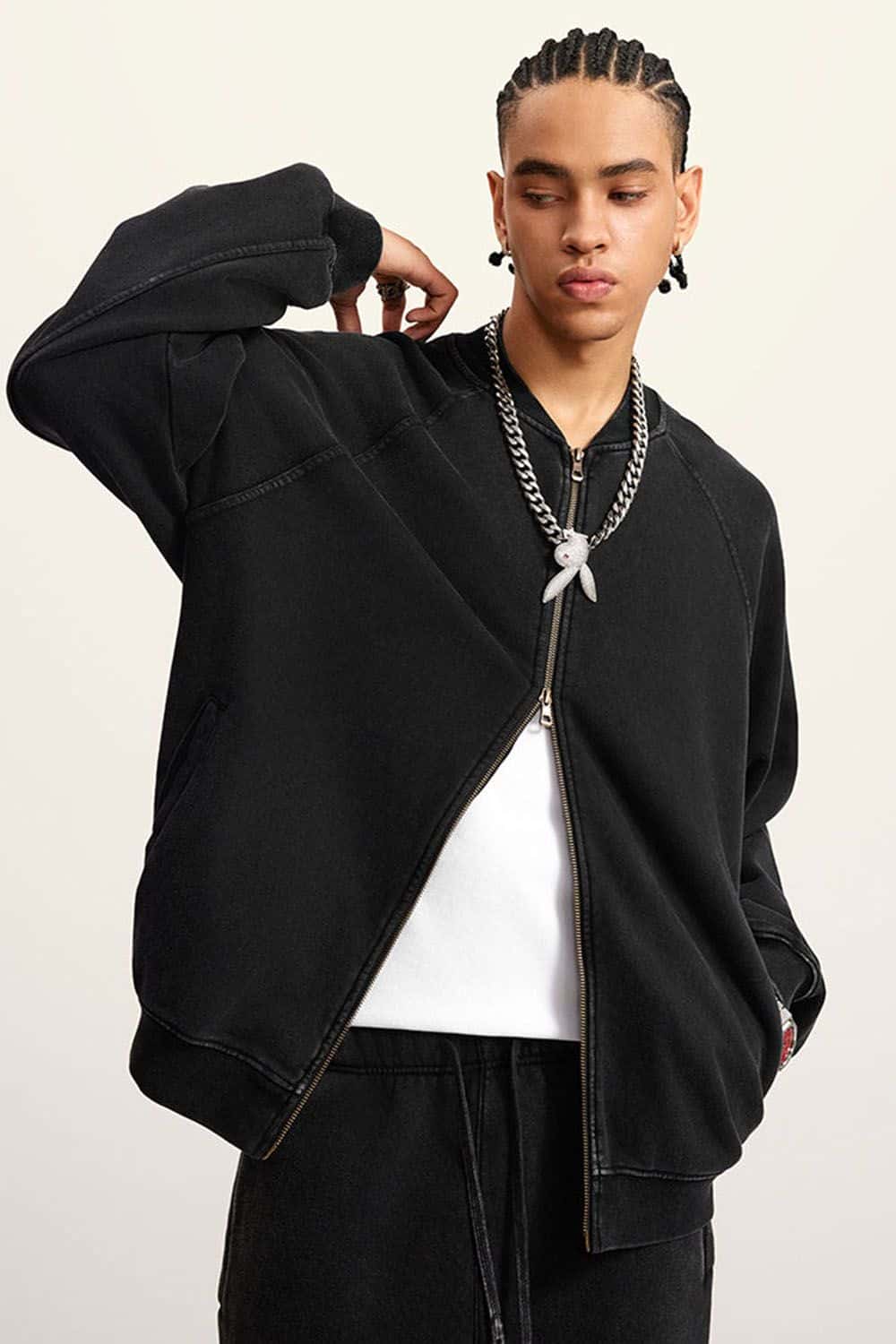 Autumn Vintage Heavyweight 450g Terry Water-Washed Drop Shoulder Jacket