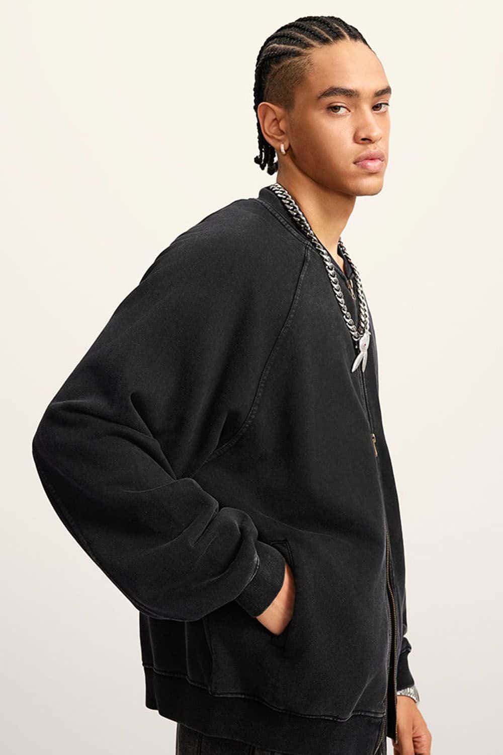Autumn Vintage Heavyweight 450g Terry Water-Washed Drop Shoulder Jacket