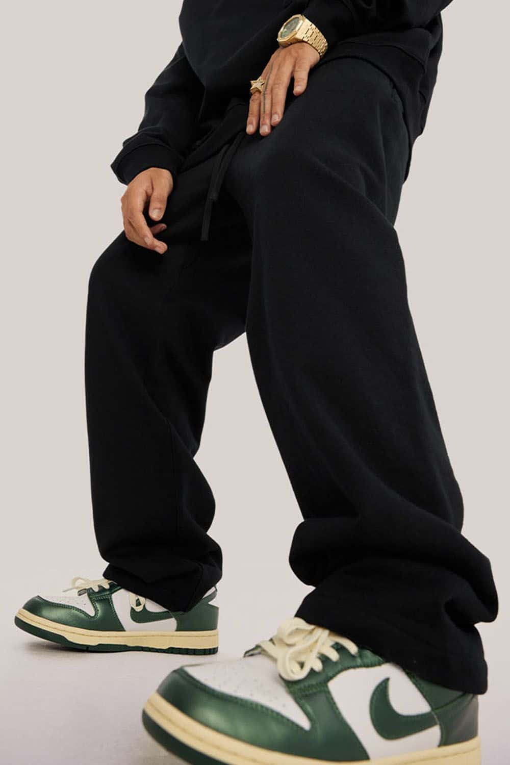 Heavyweight Loose-Fit Athletic Sweatpants in Pure White