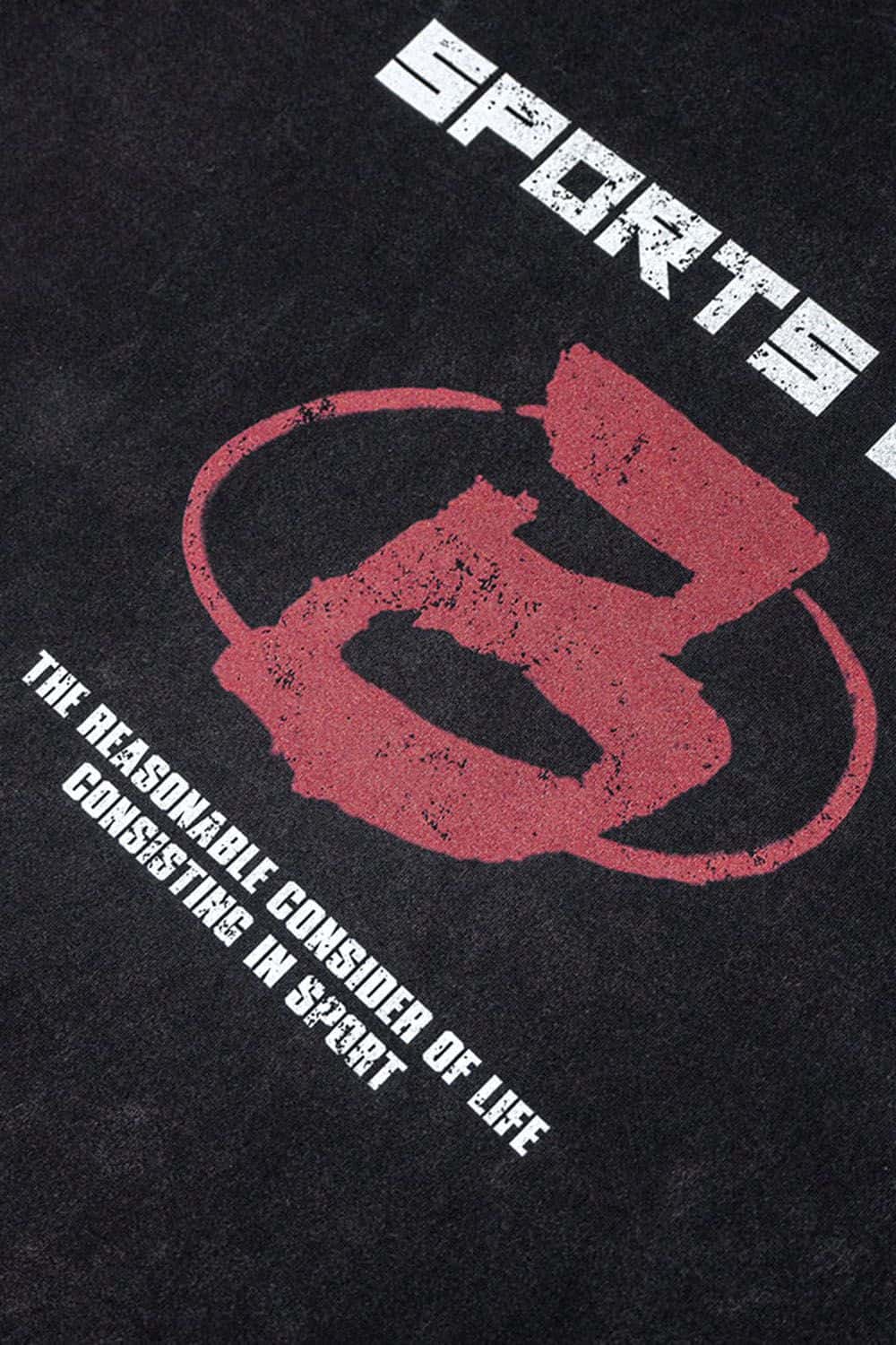 Sports Glaze Graphic Water-Washed Cotton Long-Sleeve T-Shirt