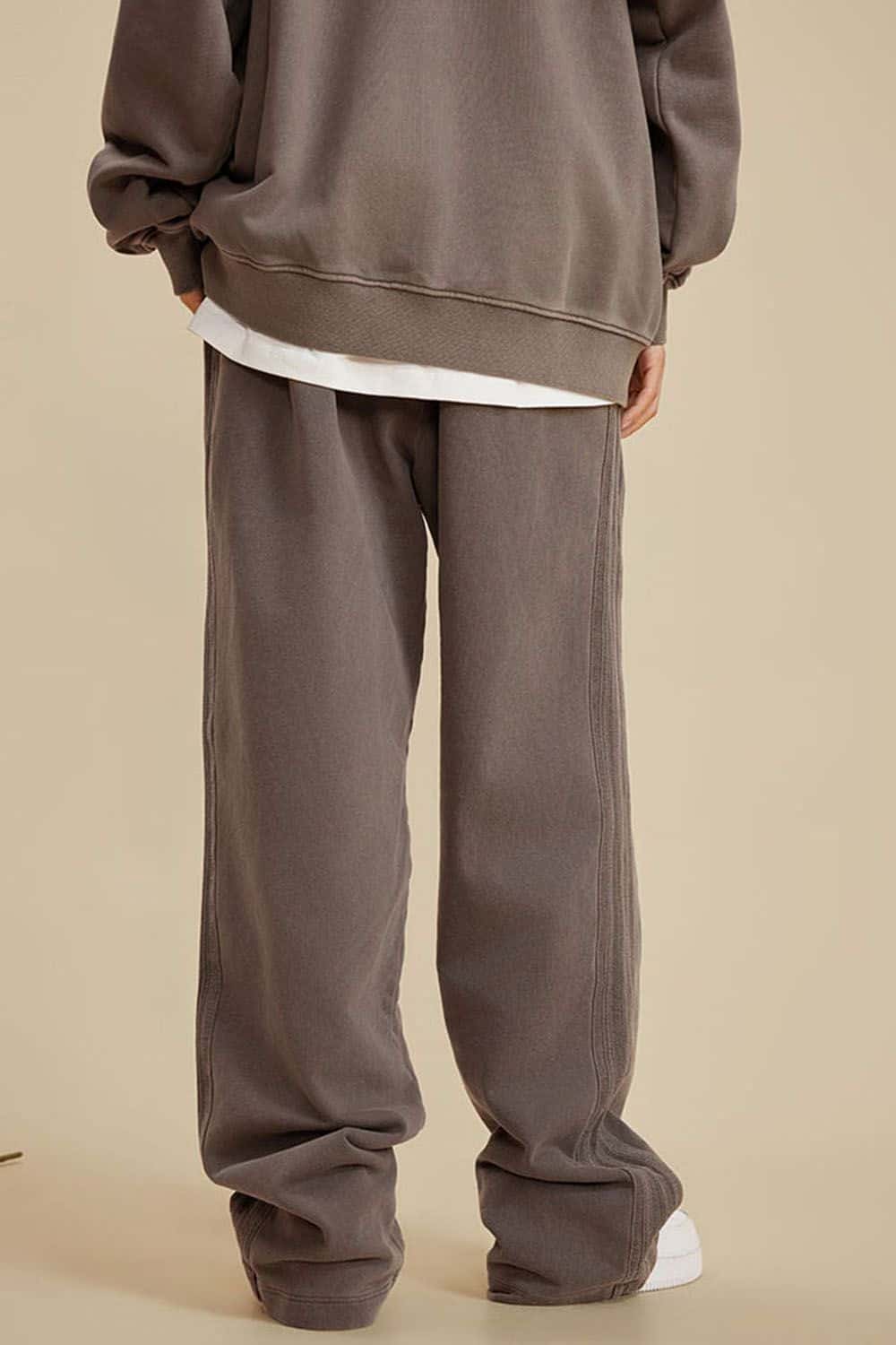 Heavyweight 450g Water-Washed Straight-Leg Jogger Pants