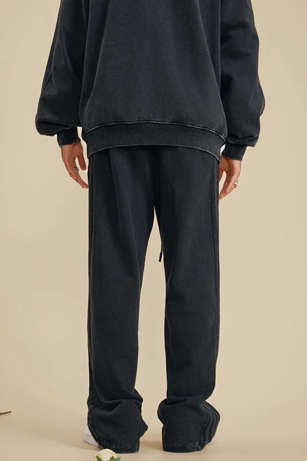 Heavyweight 450g Water-Washed Straight-Leg Jogger Pants