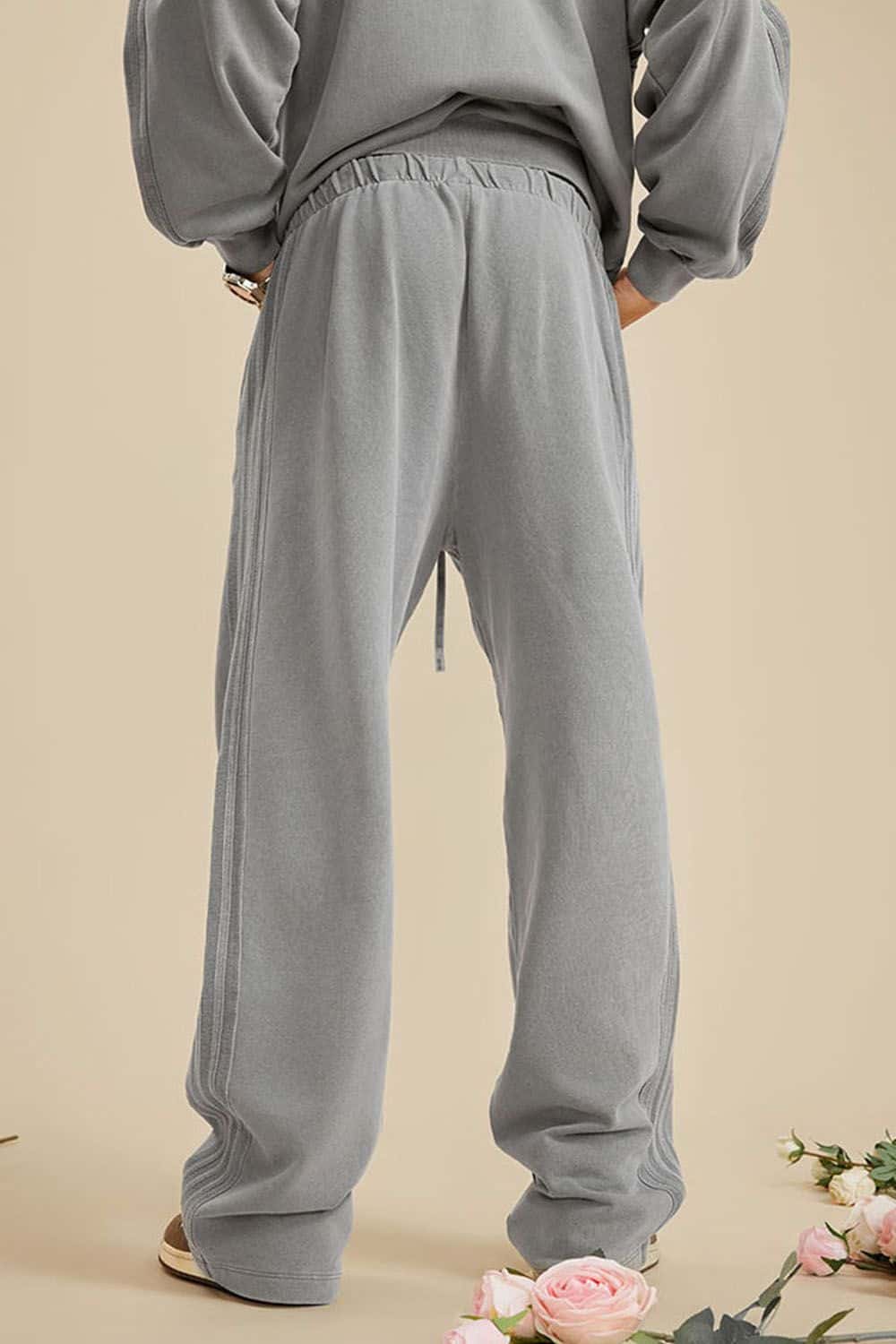 Heavyweight 450g Water-Washed Straight-Leg Jogger Pants