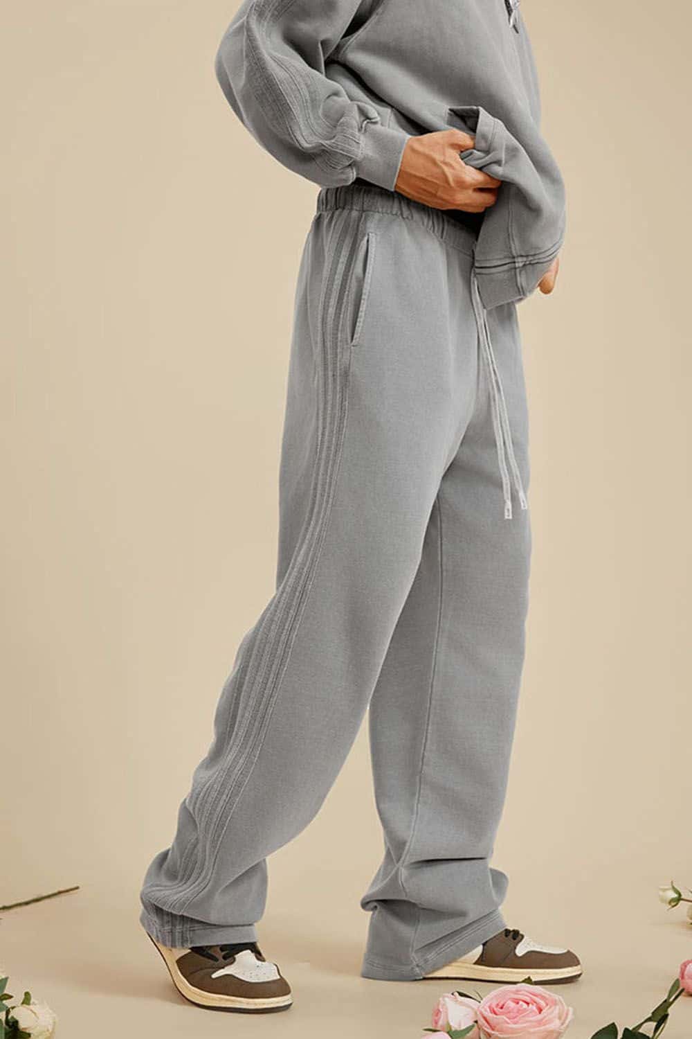 Heavyweight 450g Water-Washed Straight-Leg Jogger Pants