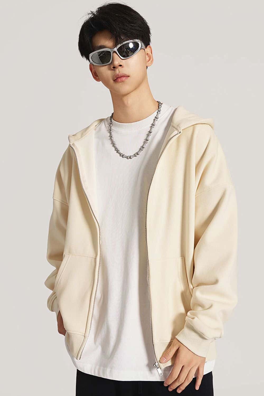 Heavyweight Fleece-Lined Hooded Zip-Up Sweatshirt