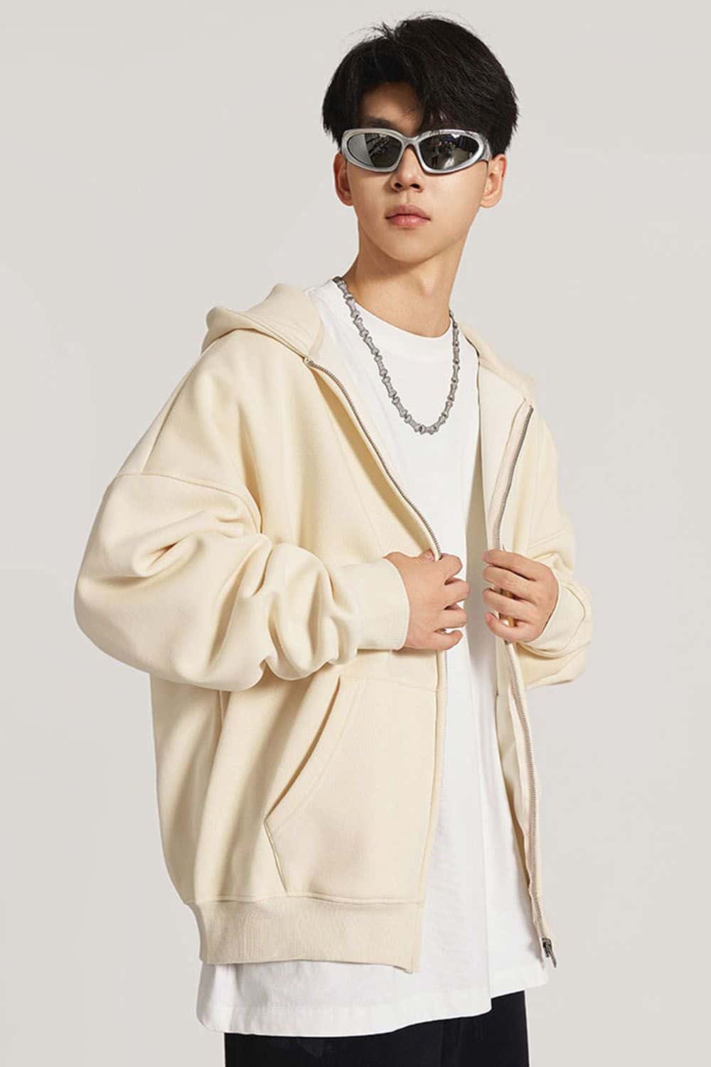 Heavyweight Fleece-Lined Hooded Zip-Up Sweatshirt