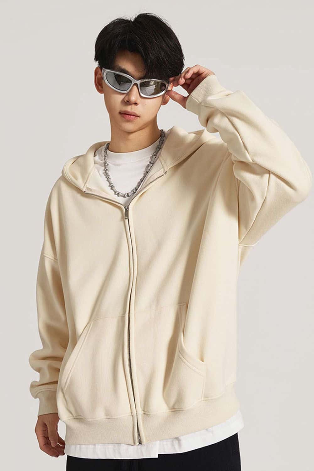 Heavyweight Fleece-Lined Hooded Zip-Up Sweatshirt