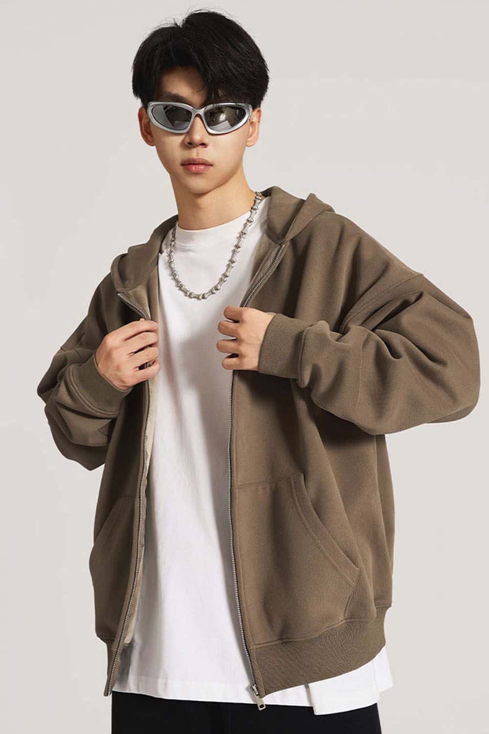 Heavyweight Fleece-Lined Hooded Zip-Up Sweatshirt