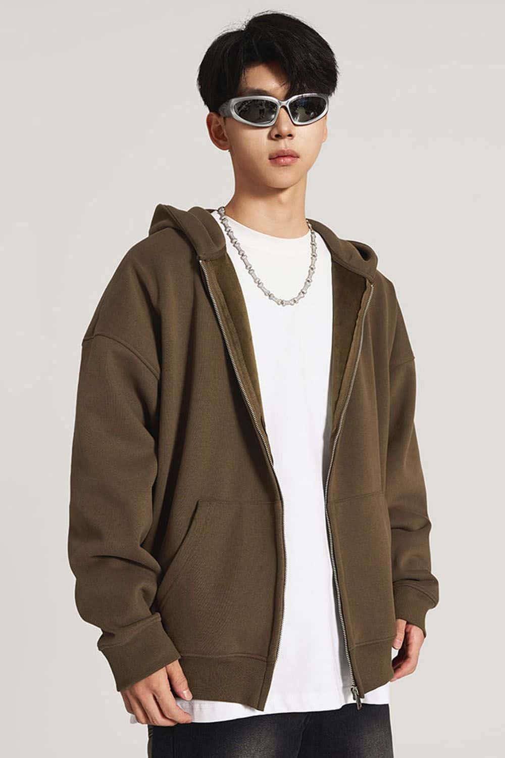 Heavyweight Fleece-Lined Hooded Zip-Up Sweatshirt