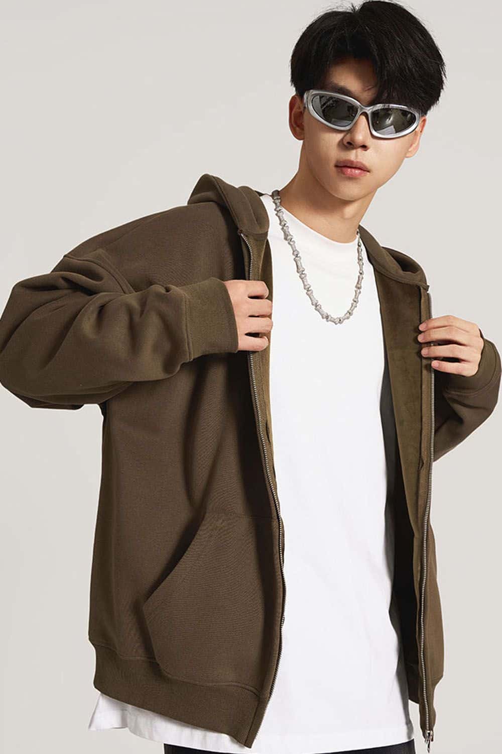 Heavyweight Fleece-Lined Hooded Zip-Up Sweatshirt