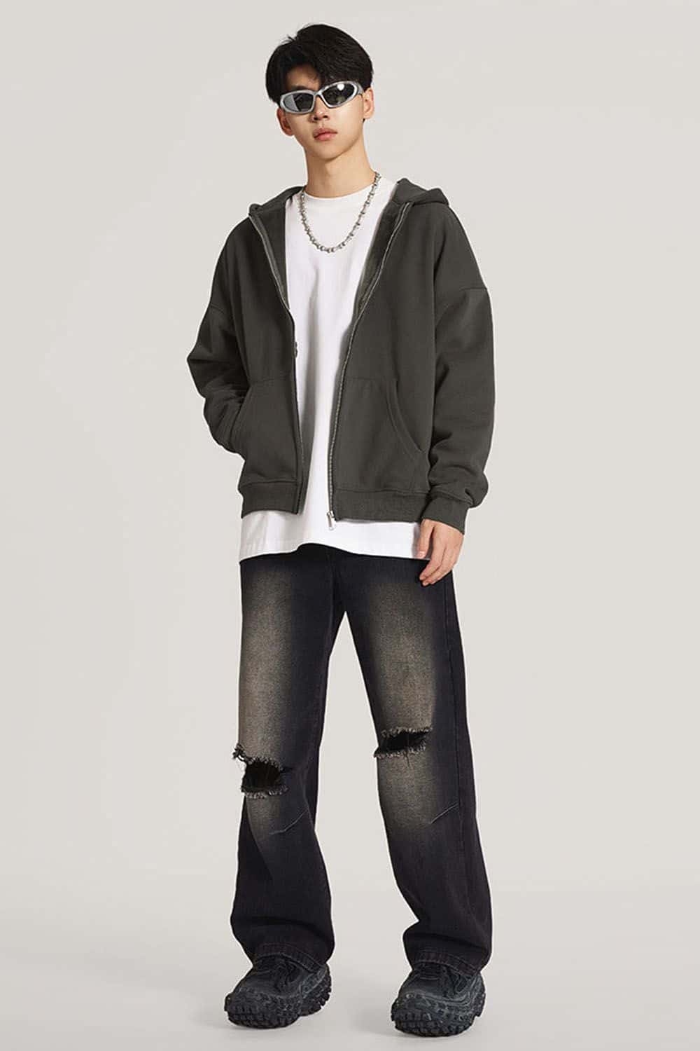 Heavyweight Fleece-Lined Hooded Zip-Up Sweatshirt