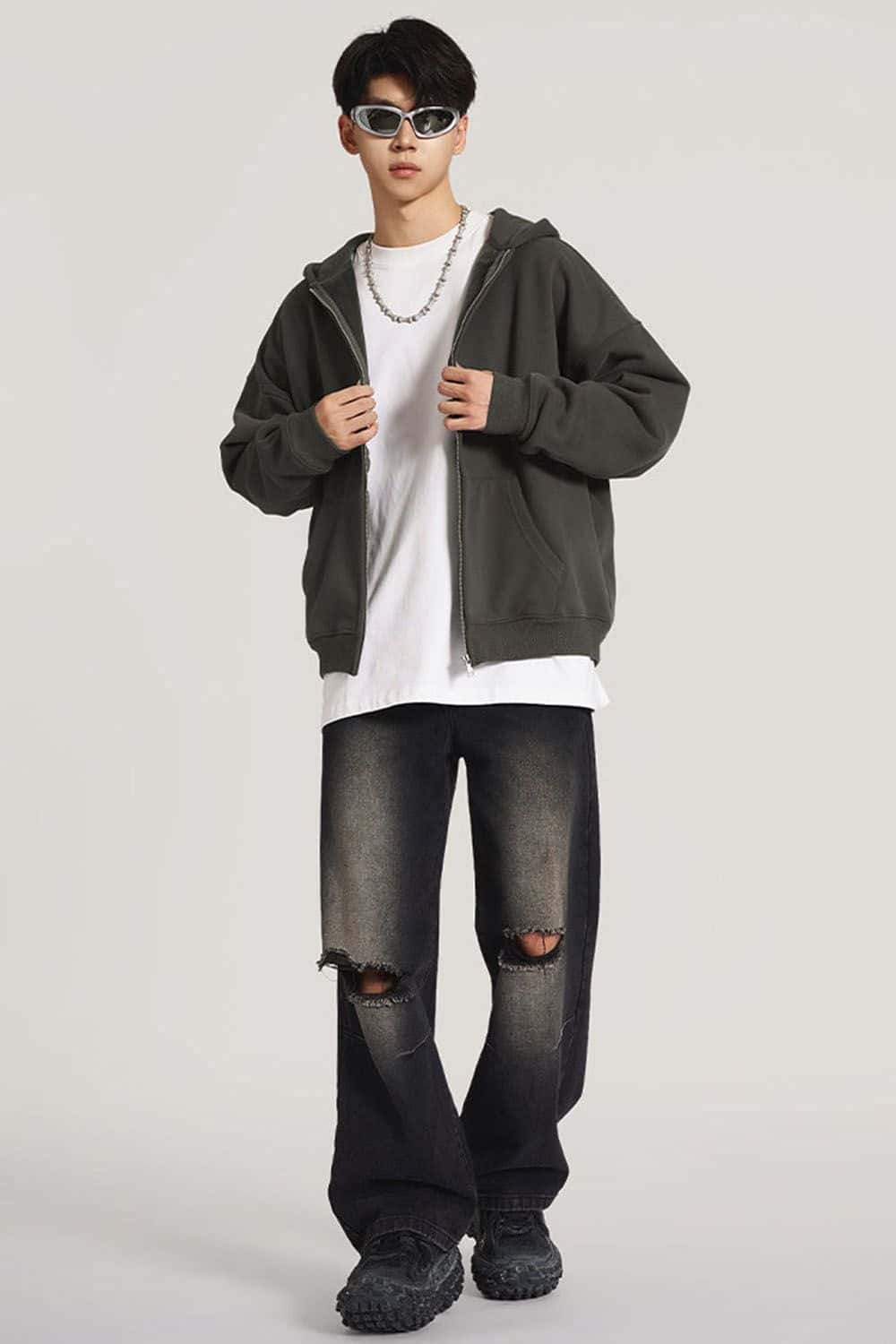Heavyweight Fleece-Lined Hooded Zip-Up Sweatshirt