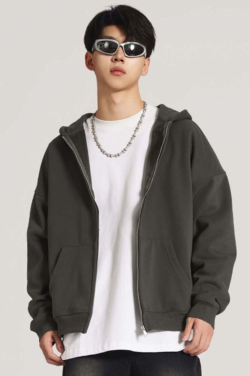Heavyweight Fleece-Lined Hooded Zip-Up Sweatshirt