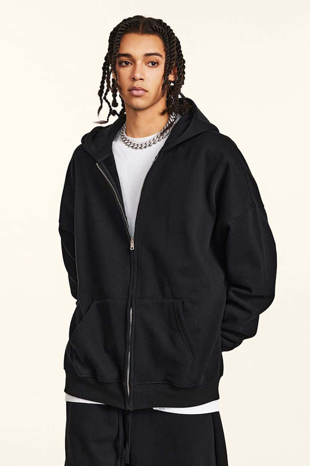 Heavyweight Fleece-Lined Hooded Zip-Up Sweatshirt