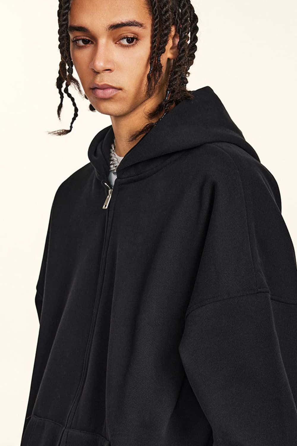 Heavyweight Fleece-Lined Hooded Zip-Up Sweatshirt