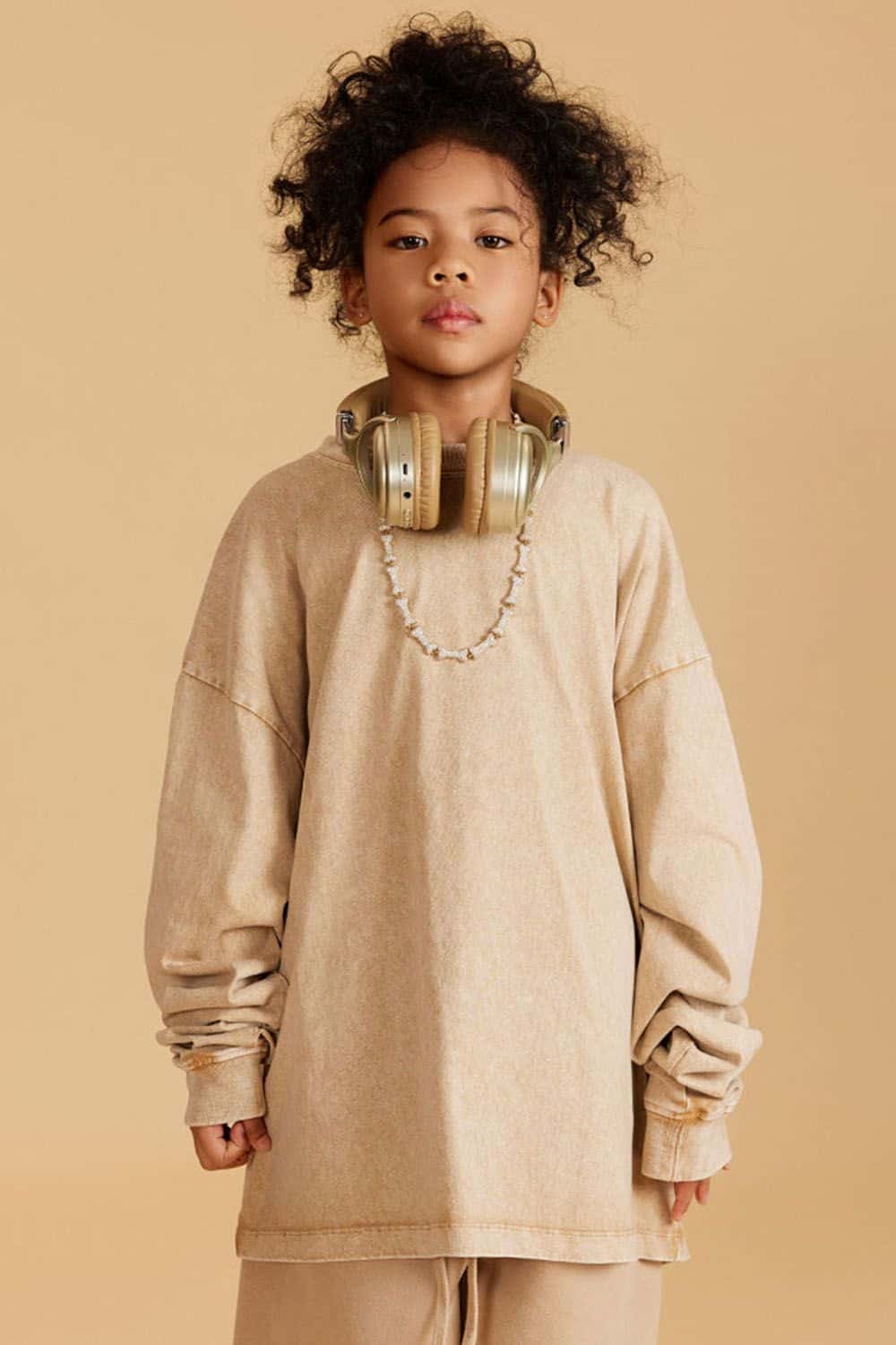 Kids' Vintage Washed Cotton Long Sleeve Top