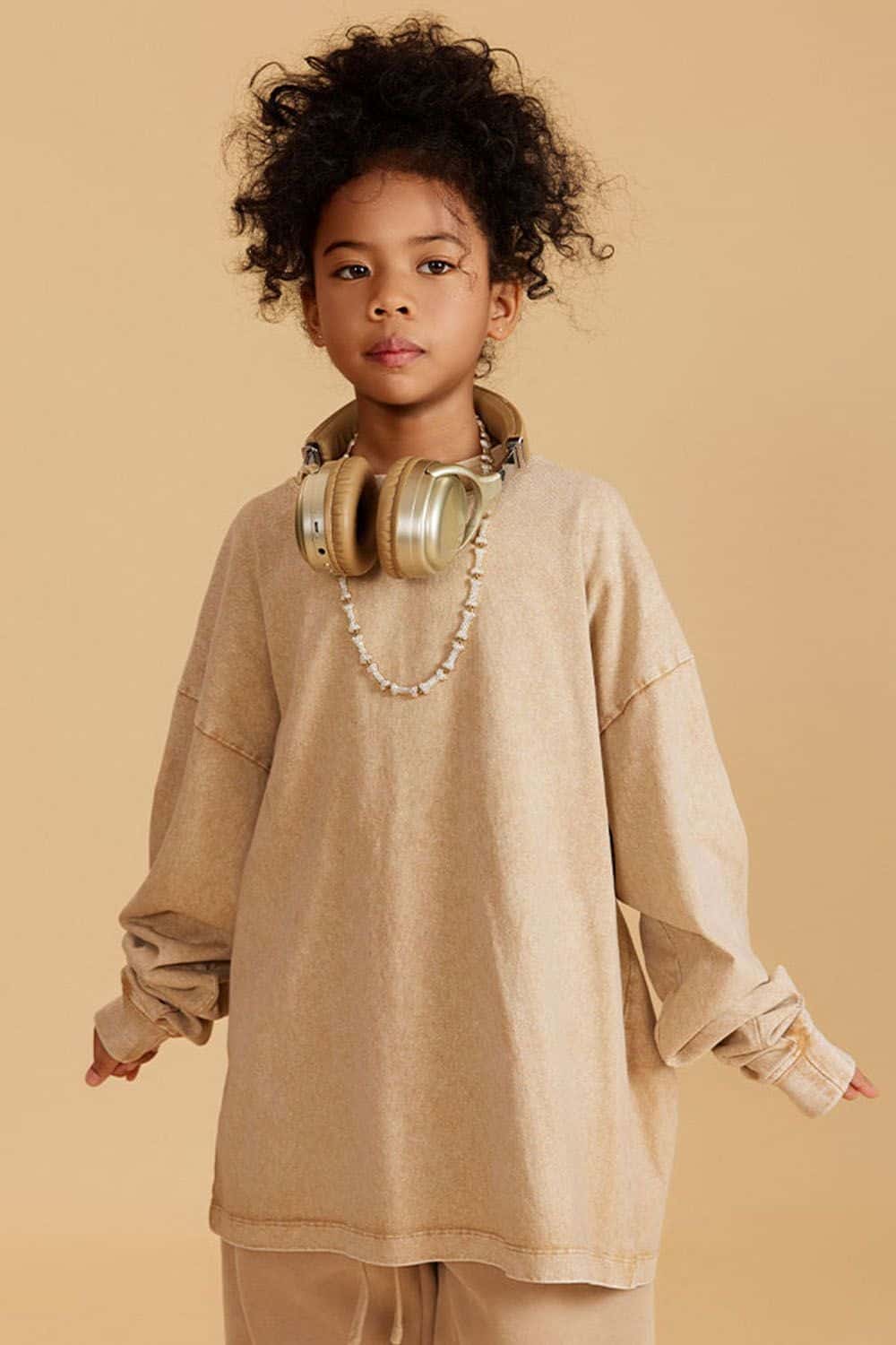 Kids' Vintage Washed Cotton Long Sleeve Top