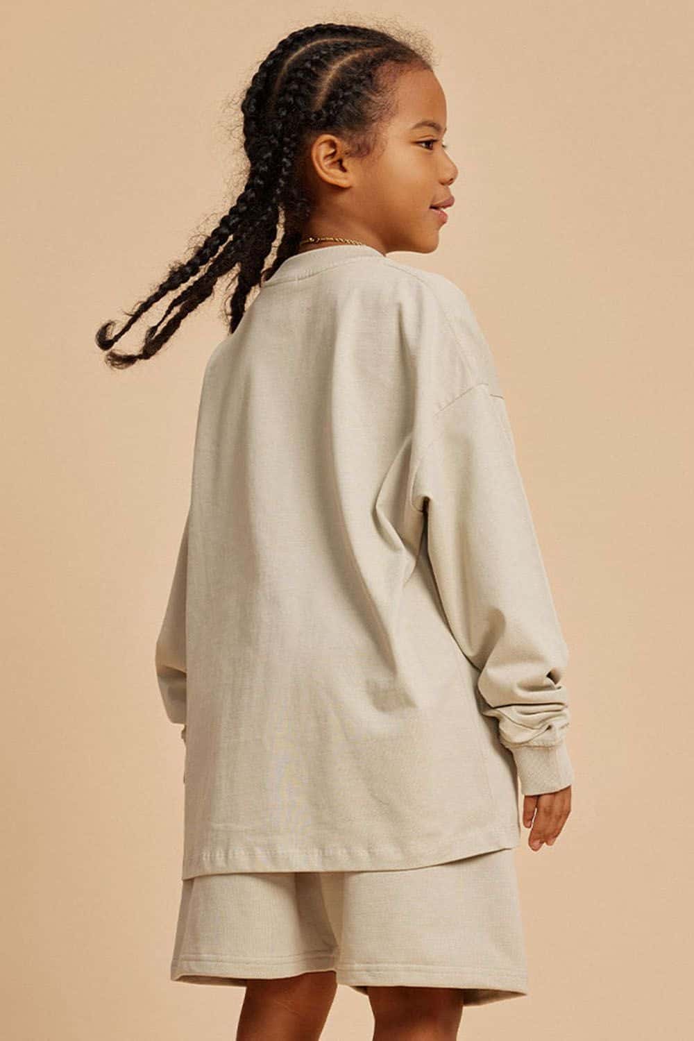 Kids' Heavyweight Cotton Long Sleeve Loose T-Shirt
