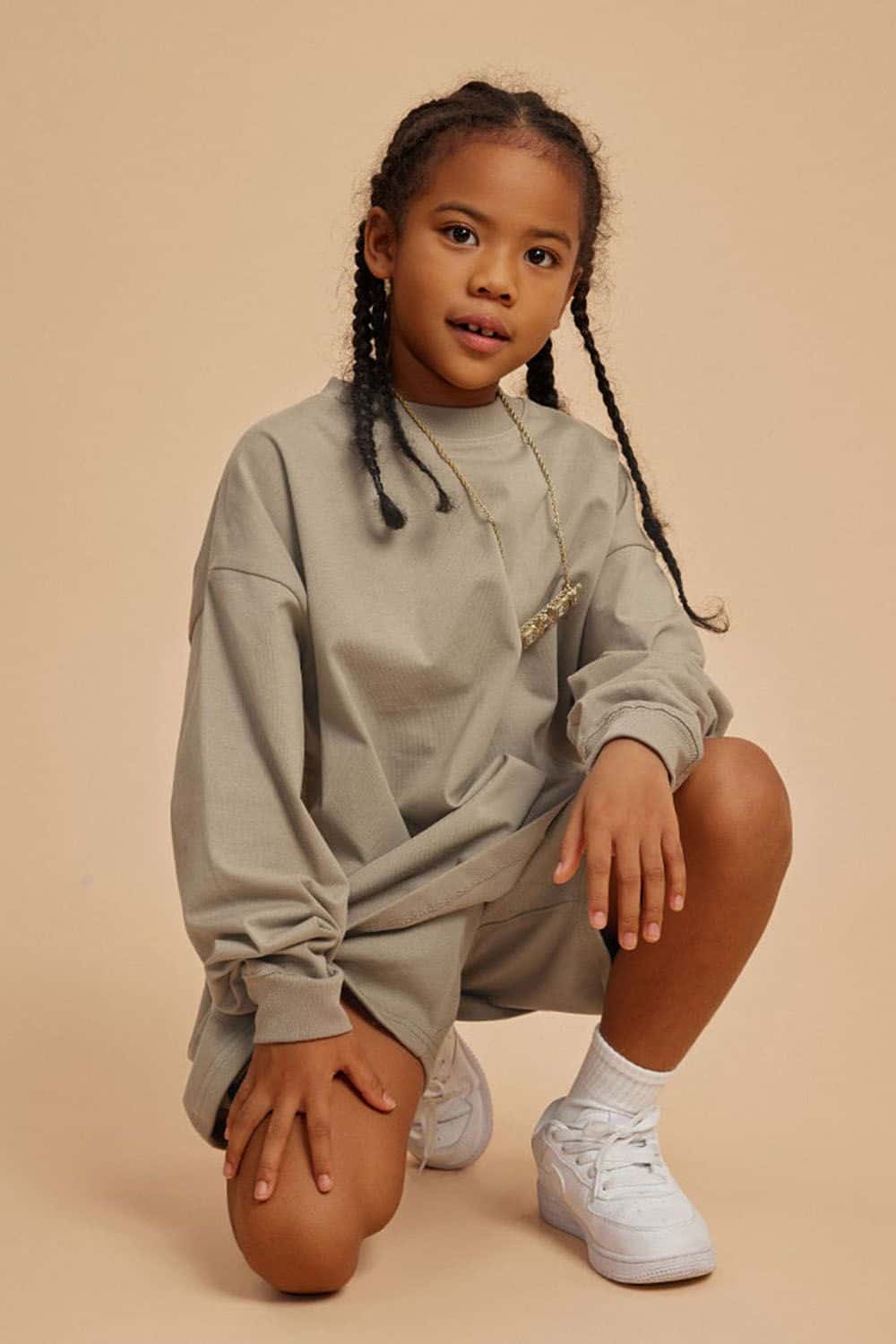 Kids' Heavyweight Cotton Long Sleeve Loose T-Shirt