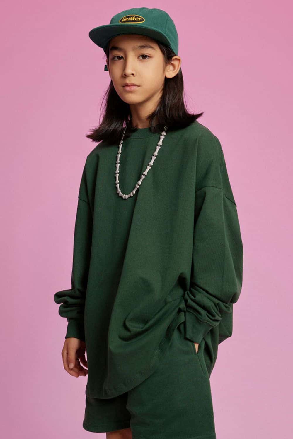 Kids' Heavyweight Cotton Long Sleeve Loose T-Shirt