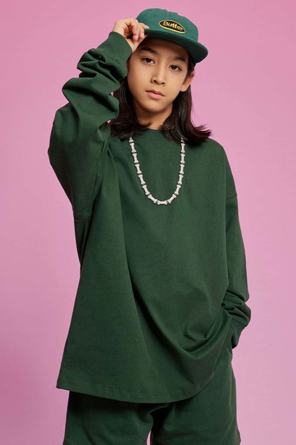 Kids' Heavyweight Cotton Long Sleeve Loose T-Shirt