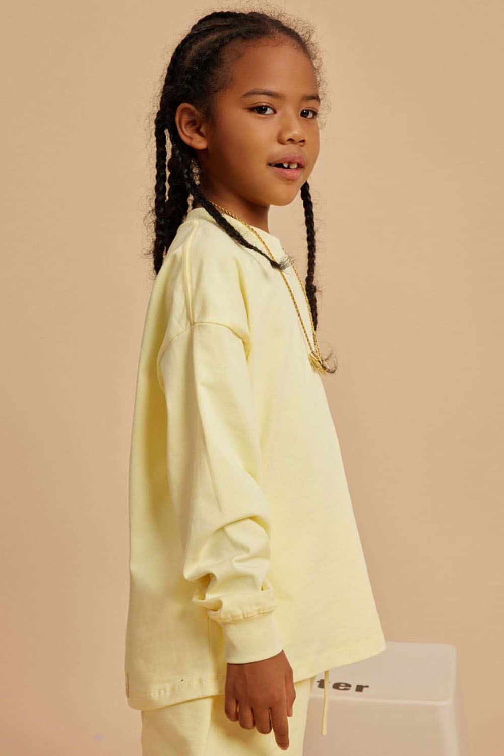 Kids' Heavyweight Cotton Long Sleeve Loose T-Shirt
