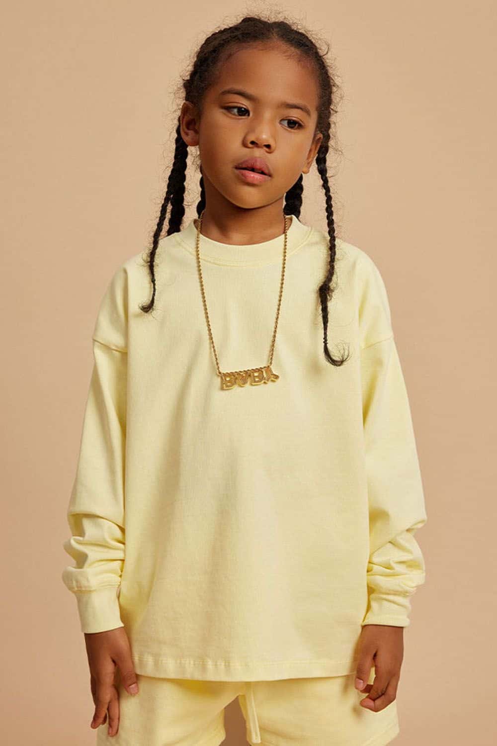 Kids' Heavyweight Cotton Long Sleeve Loose T-Shirt