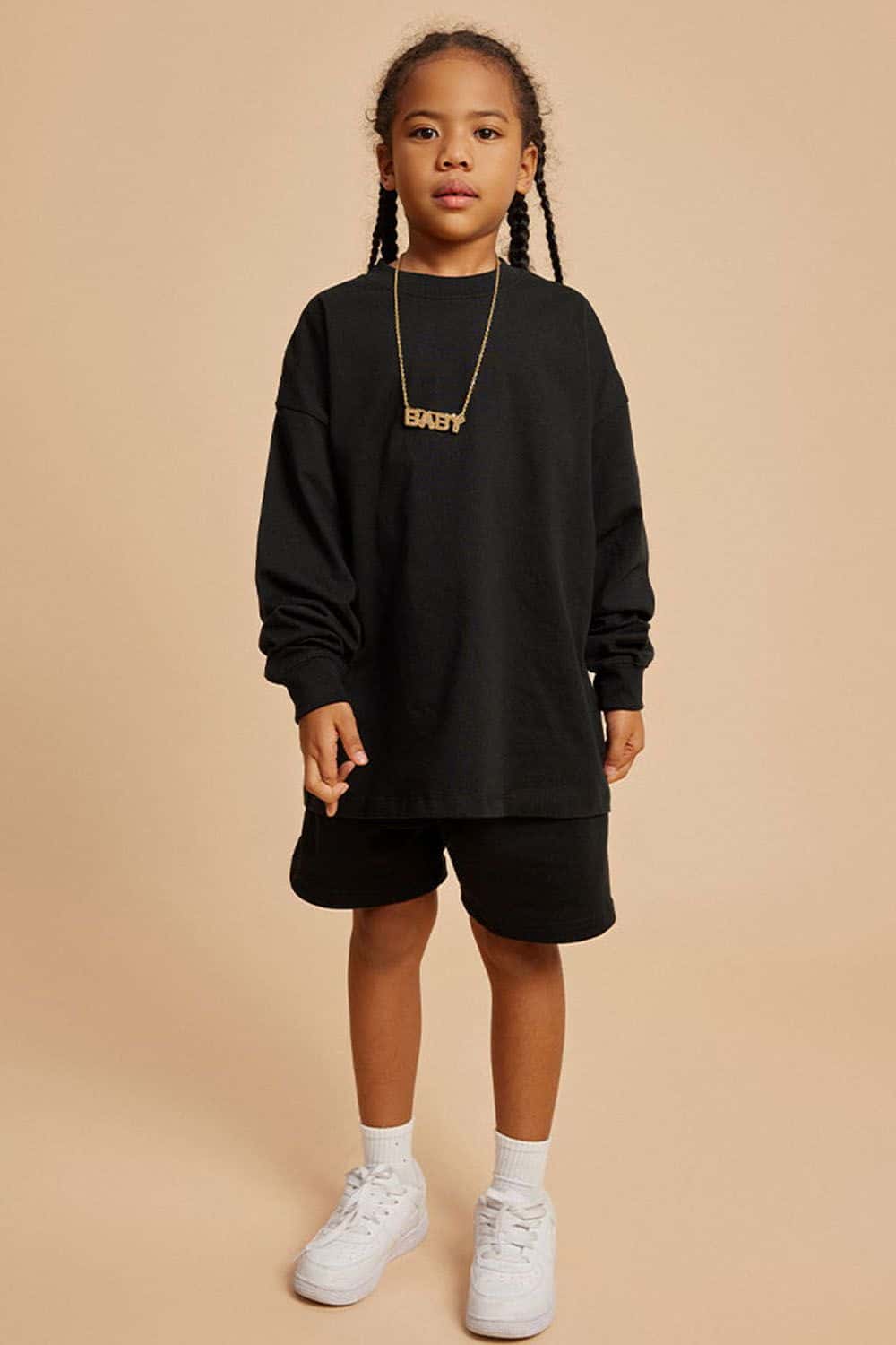 Kids' Heavyweight Cotton Long Sleeve Loose T-Shirt