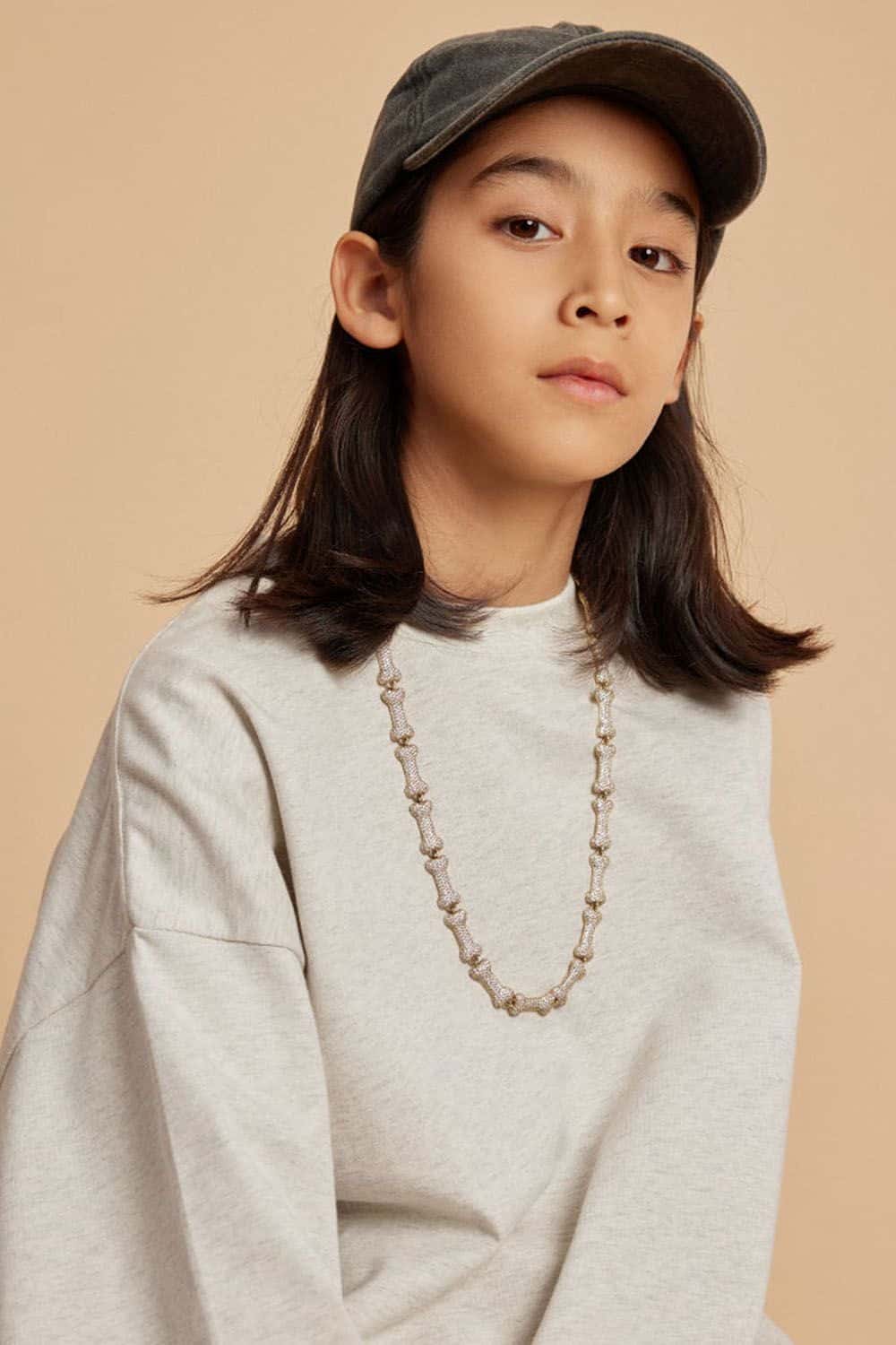 Kids' Heavyweight Cotton Long Sleeve Loose T-Shirt