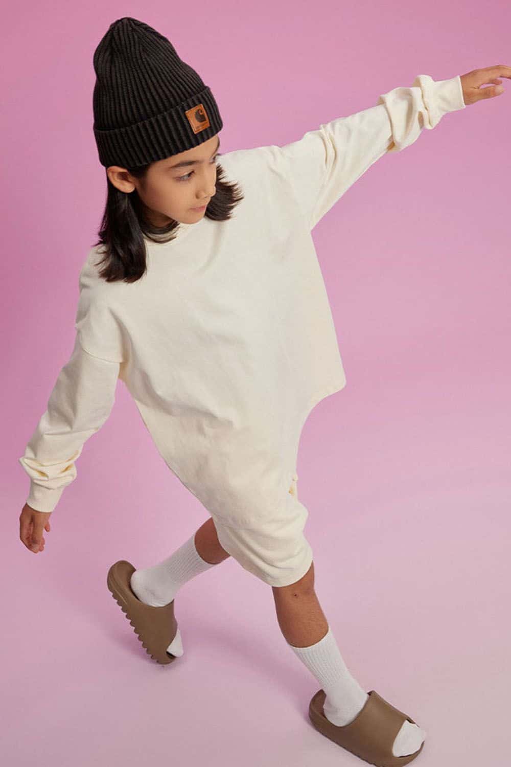 Kids' Heavyweight Cotton Long Sleeve Loose T-Shirt