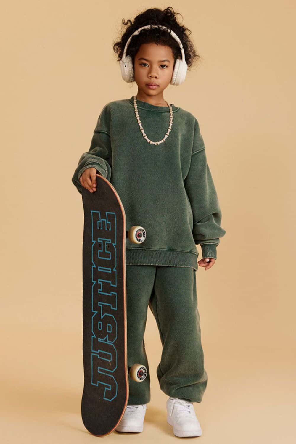 Kids' Heavyweight Washed Fleece-Lined Crew Neck Sweatshirt