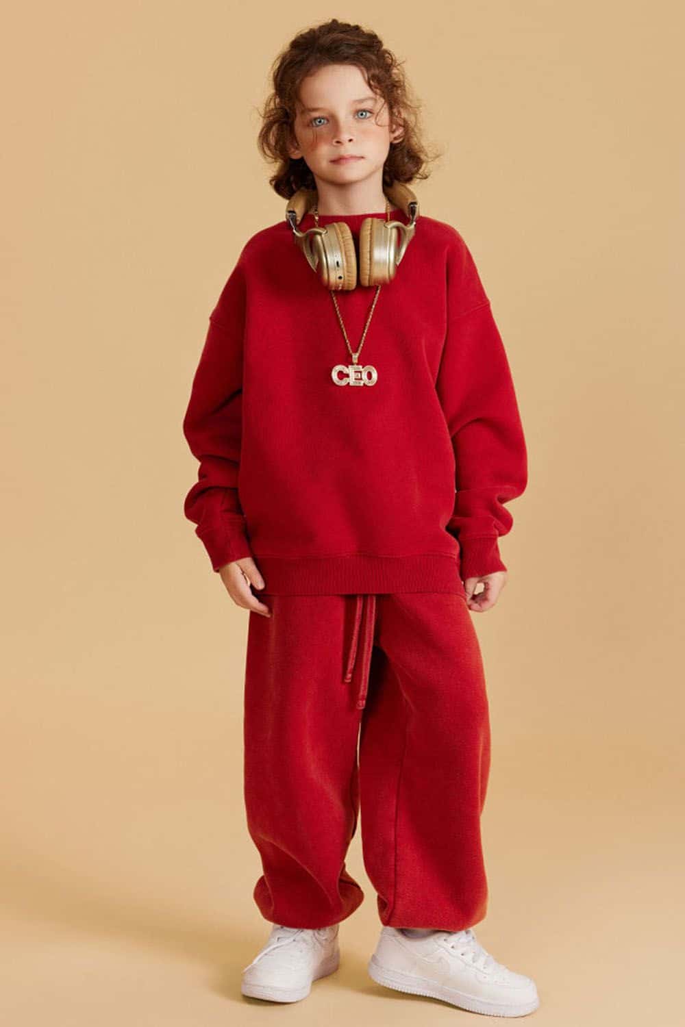 Kids' Heavyweight Washed Fleece-Lined Crew Neck Sweatshirt