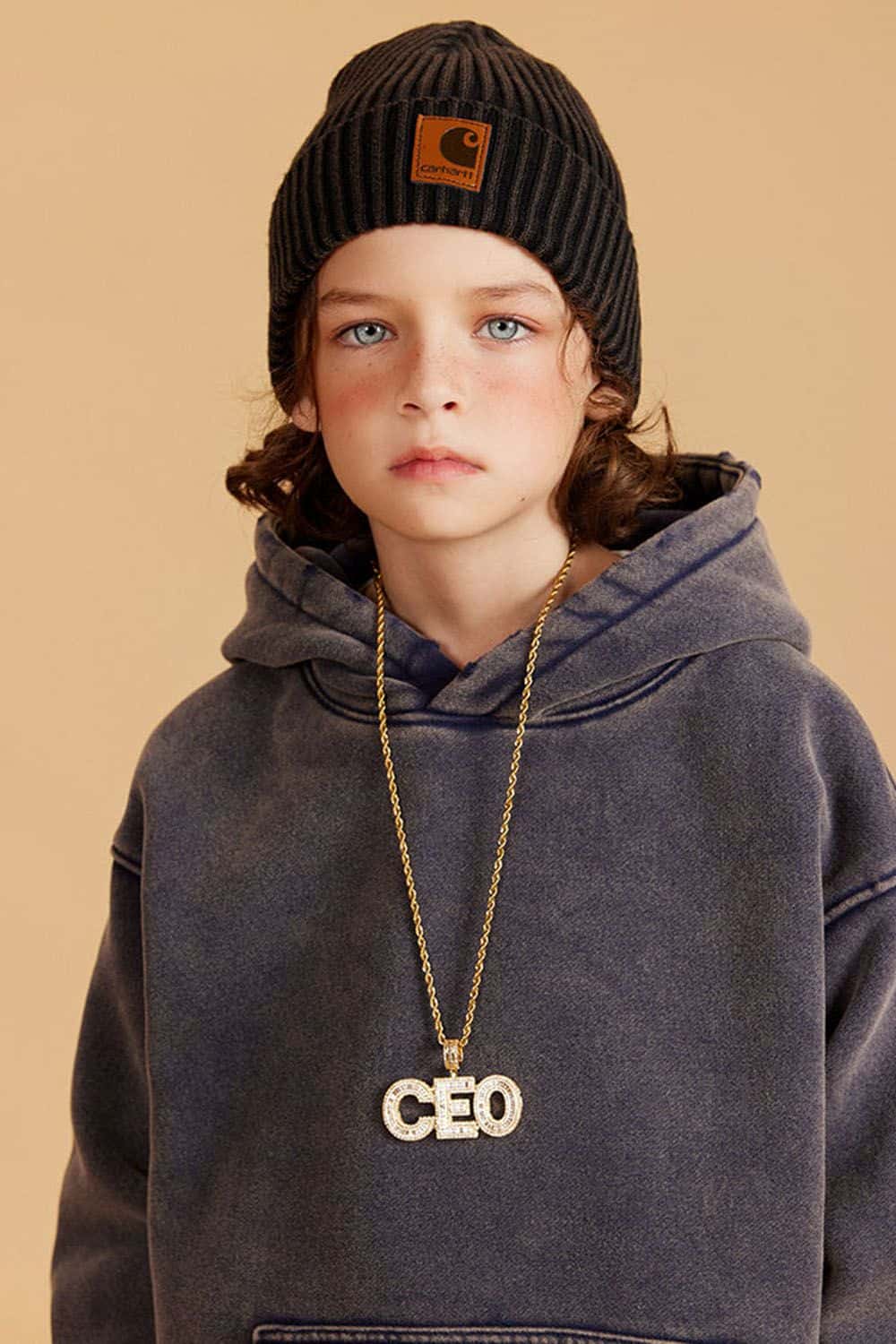 Kids' Casual Washed Fleece-Lined Hoodie