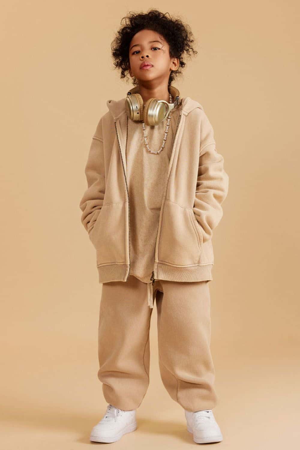 Kids' Washed Fleece-Lined Zip-Up Hoodie Jacket