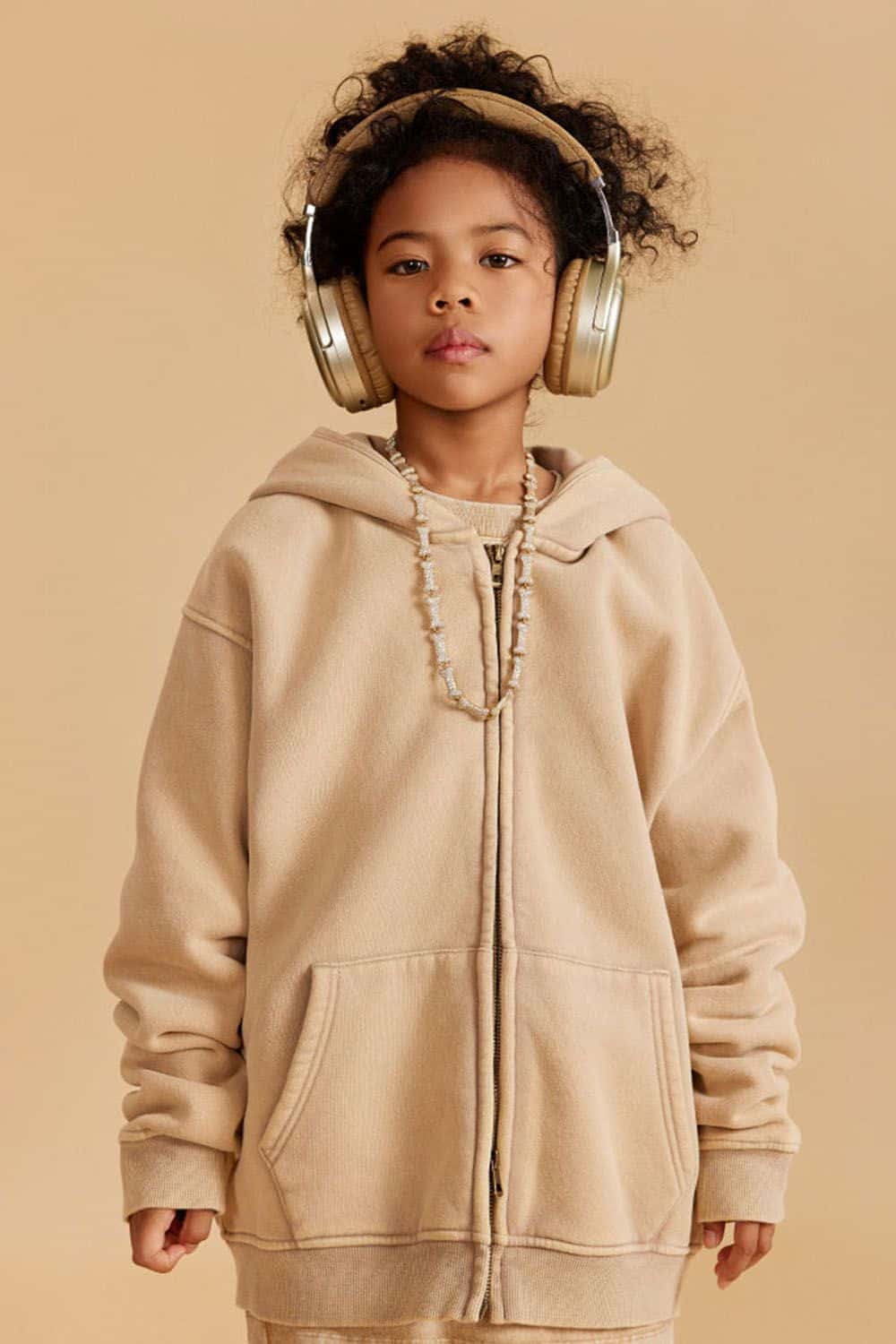 Kids' Washed Fleece-Lined Zip-Up Hoodie Jacket