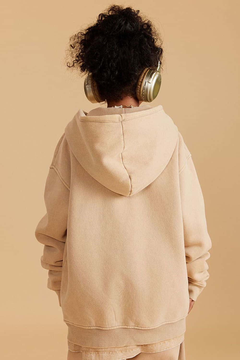 Kids' Washed Fleece-Lined Zip-Up Hoodie Jacket