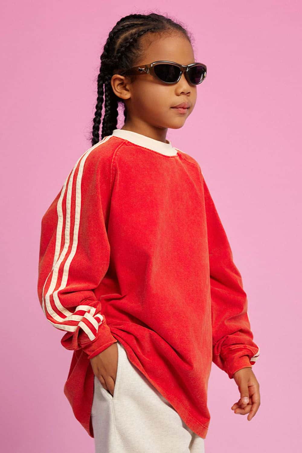 Kids' Sports Style Long-Sleeve Cotton T-Shirt with Drop Shoulder Design