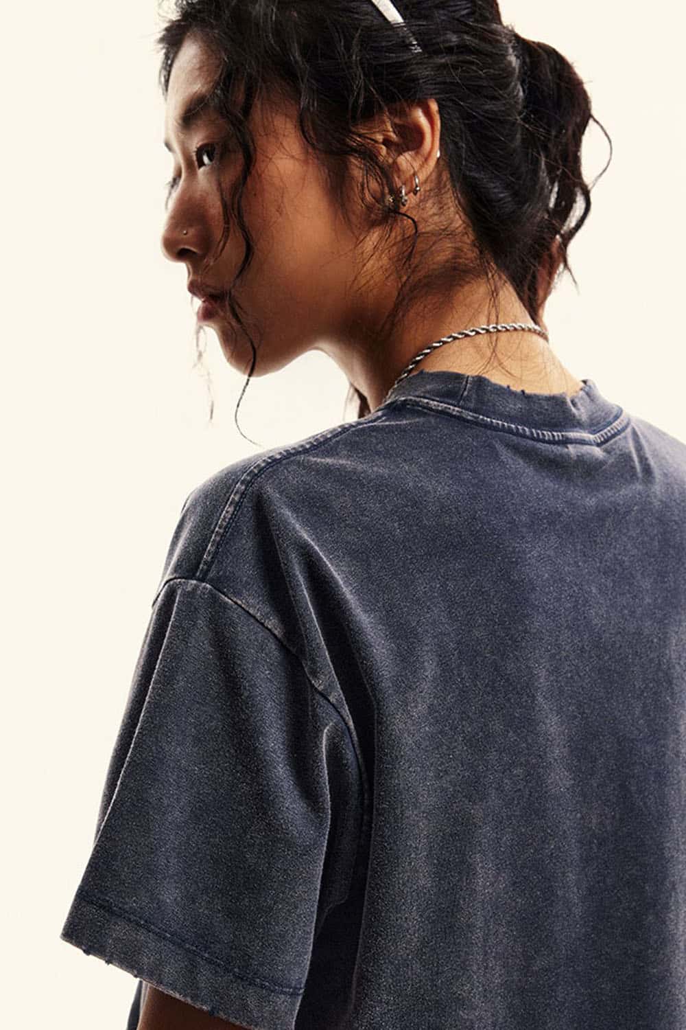 Vintage Wash Cropped Fitness T-Shirt