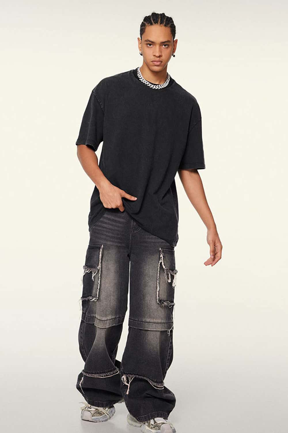 Unisex 270g Pure Cotton Washed Vintage Loose T-Shirt