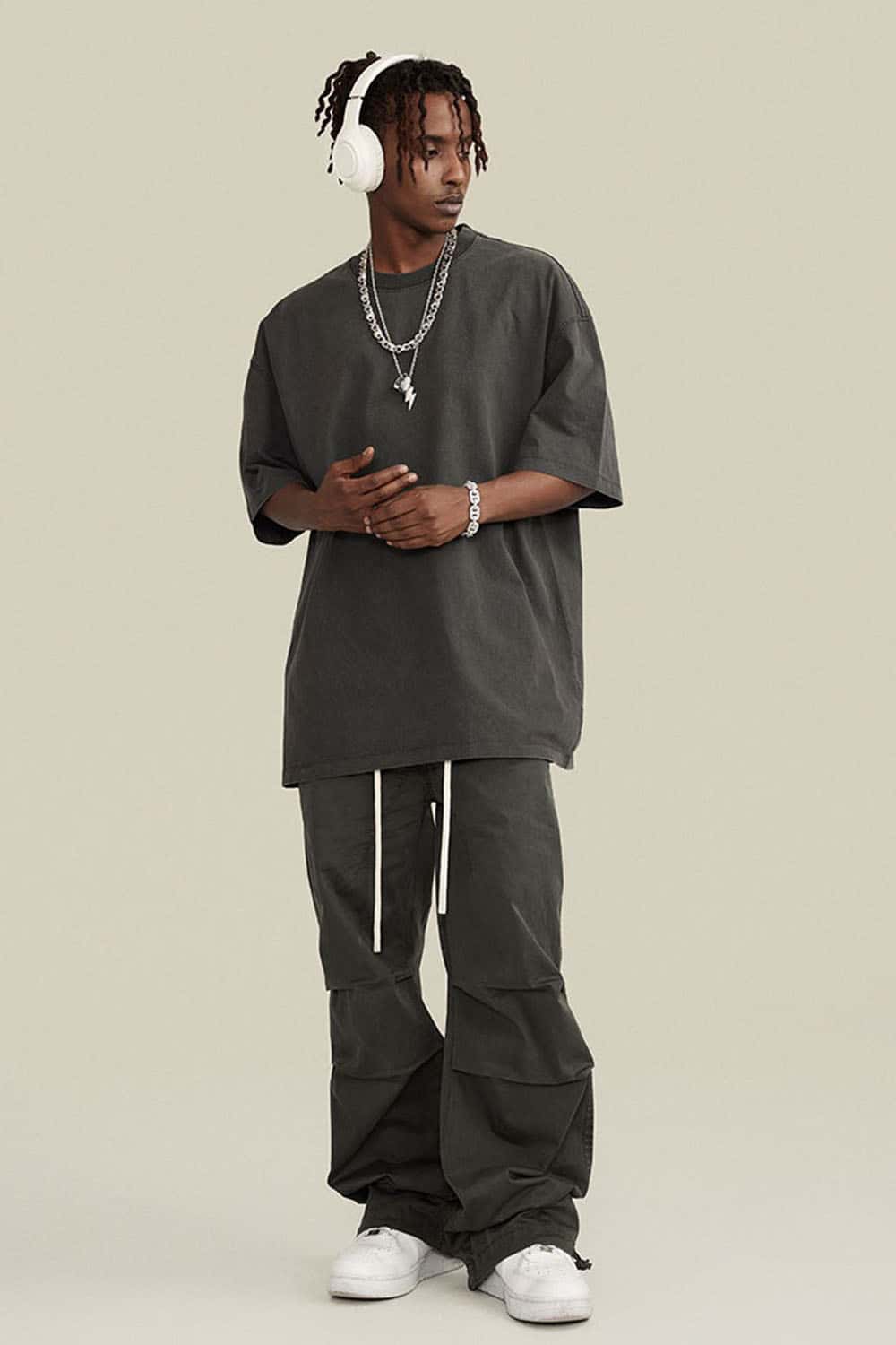 Unisex 270g Pure Cotton Washed Vintage Loose T-Shirt