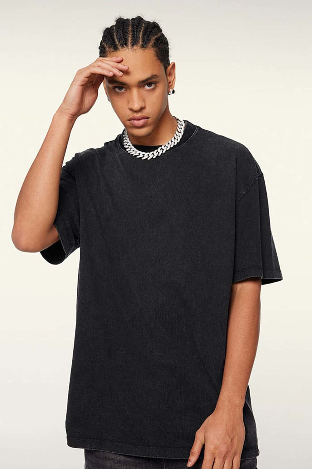 Unisex 270g Pure Cotton Washed Vintage Loose T-Shirt