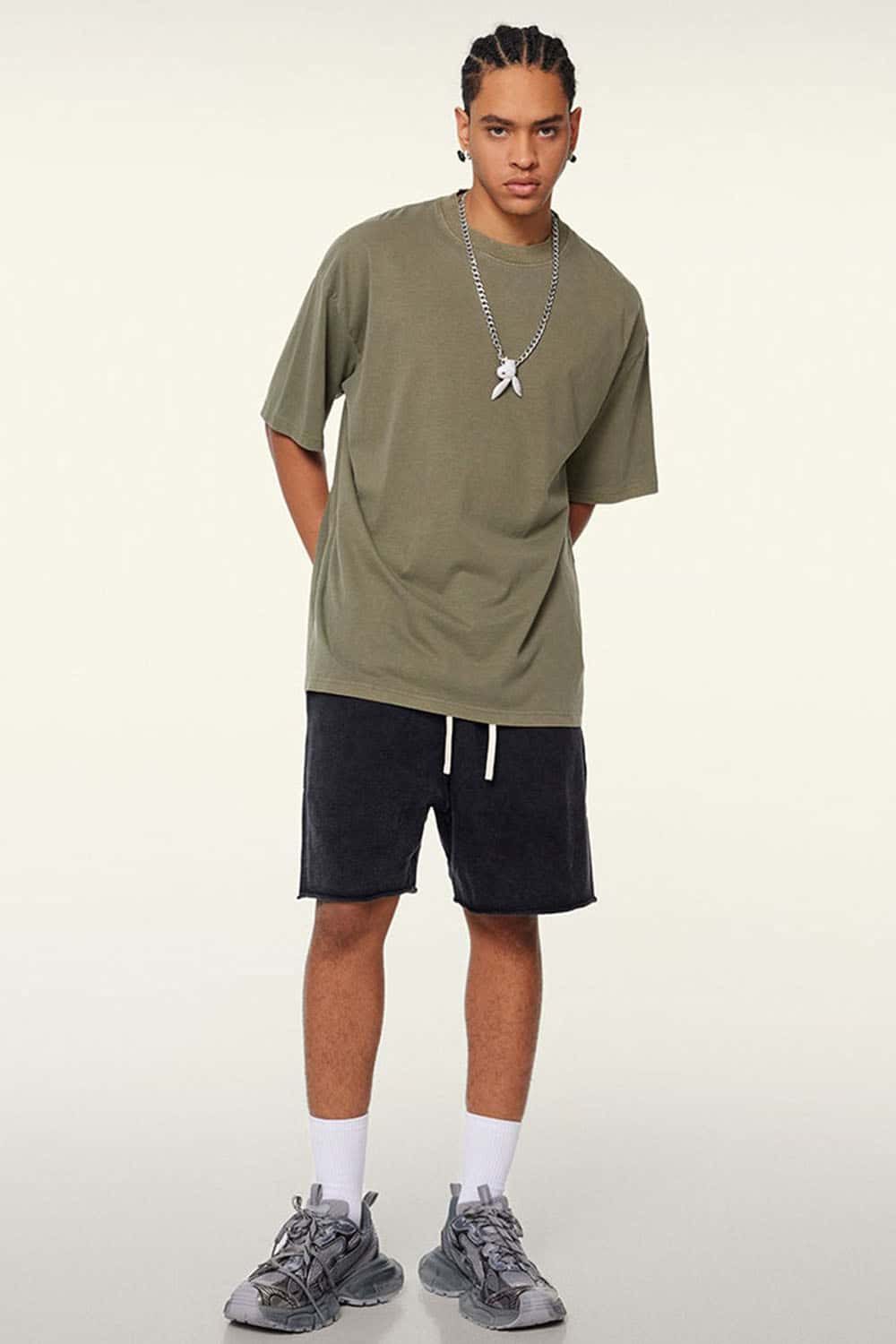 Unisex 270g Pure Cotton Washed Vintage Loose T-Shirt