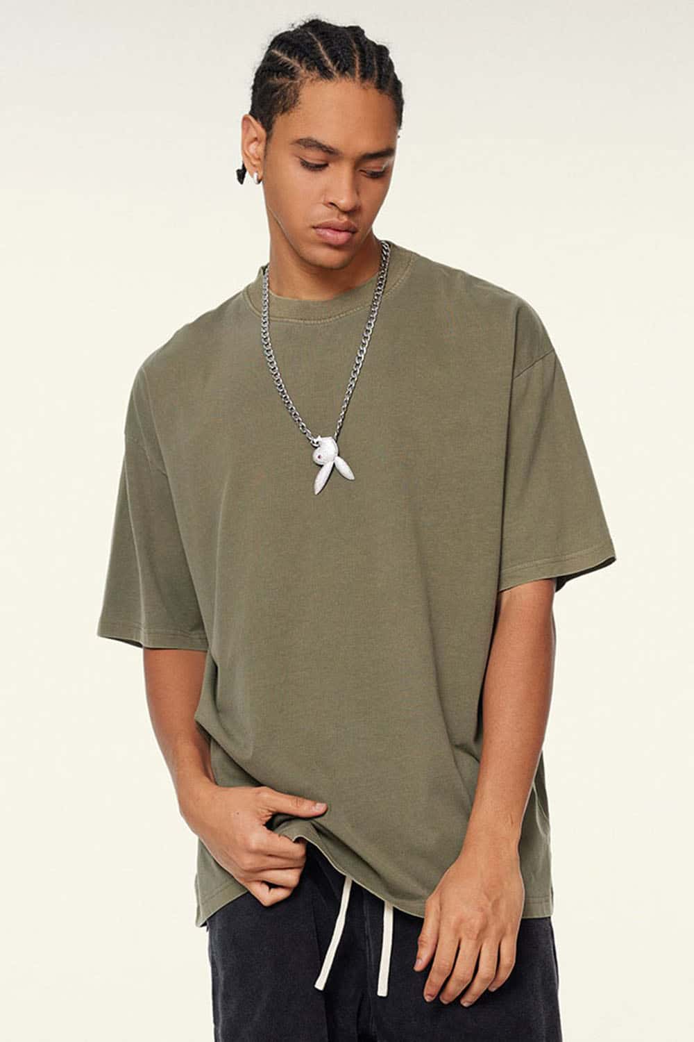 Unisex 270g Pure Cotton Washed Vintage Loose T-Shirt