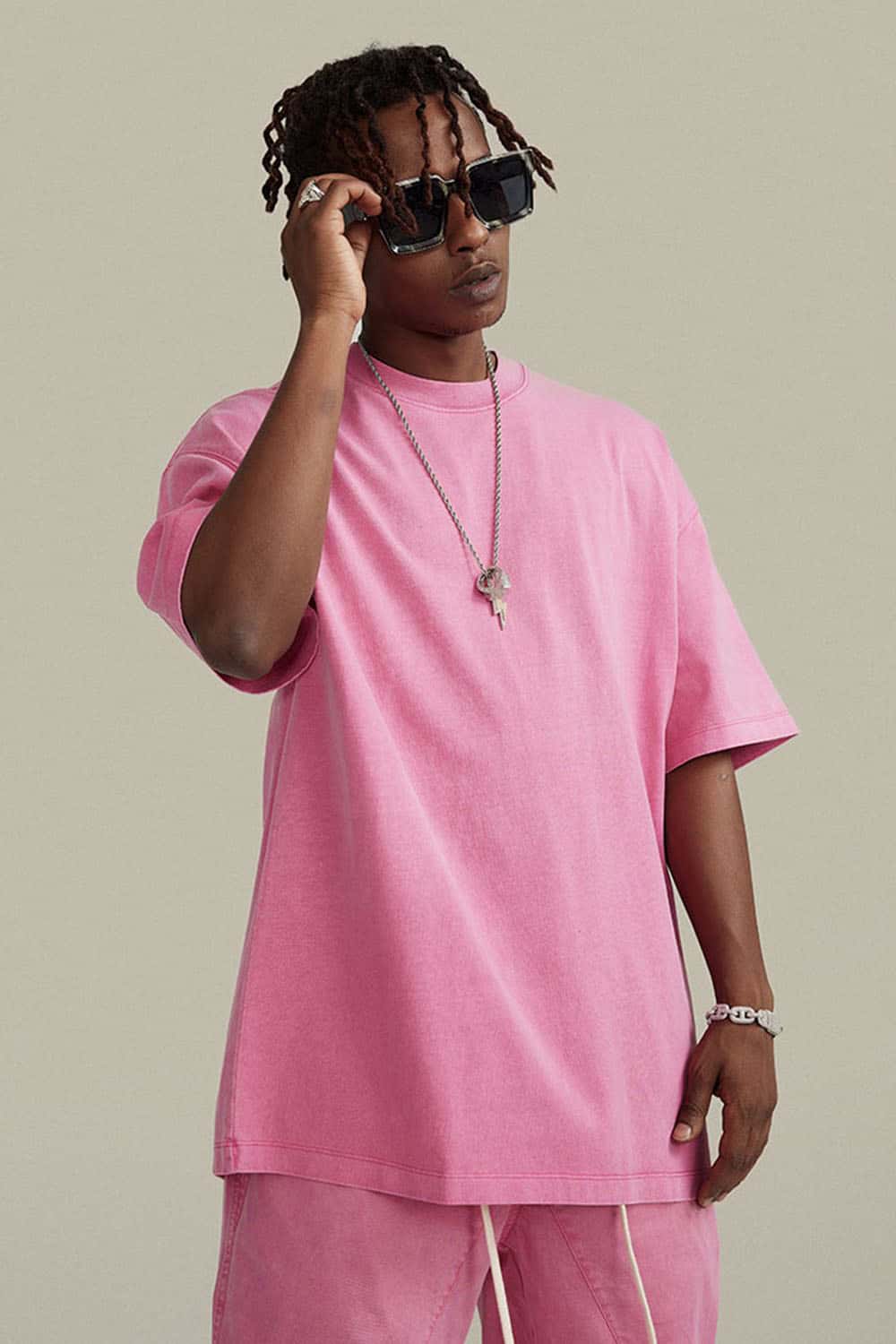 Unisex 270g Pure Cotton Washed Vintage Loose T-Shirt