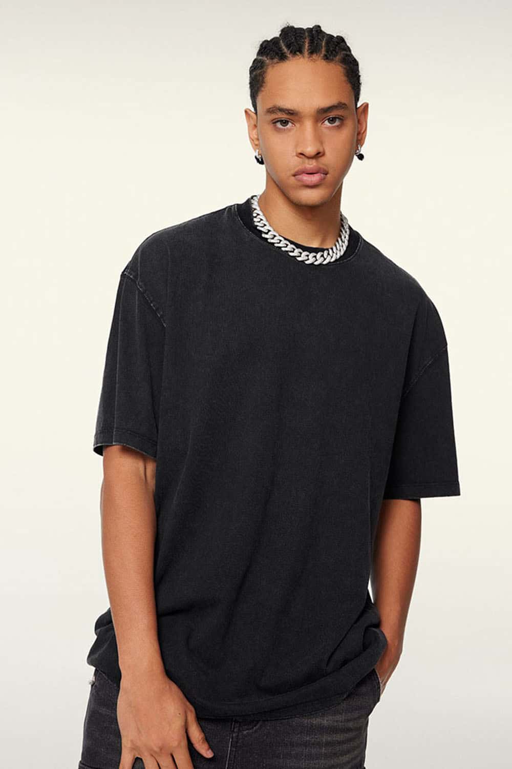 Unisex 270g Pure Cotton Washed Vintage Loose T-Shirt