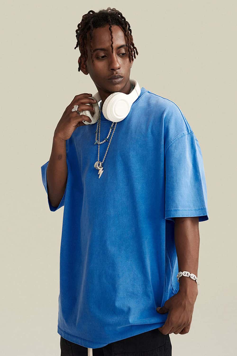 Unisex 270g Pure Cotton Washed Vintage Loose T-Shirt