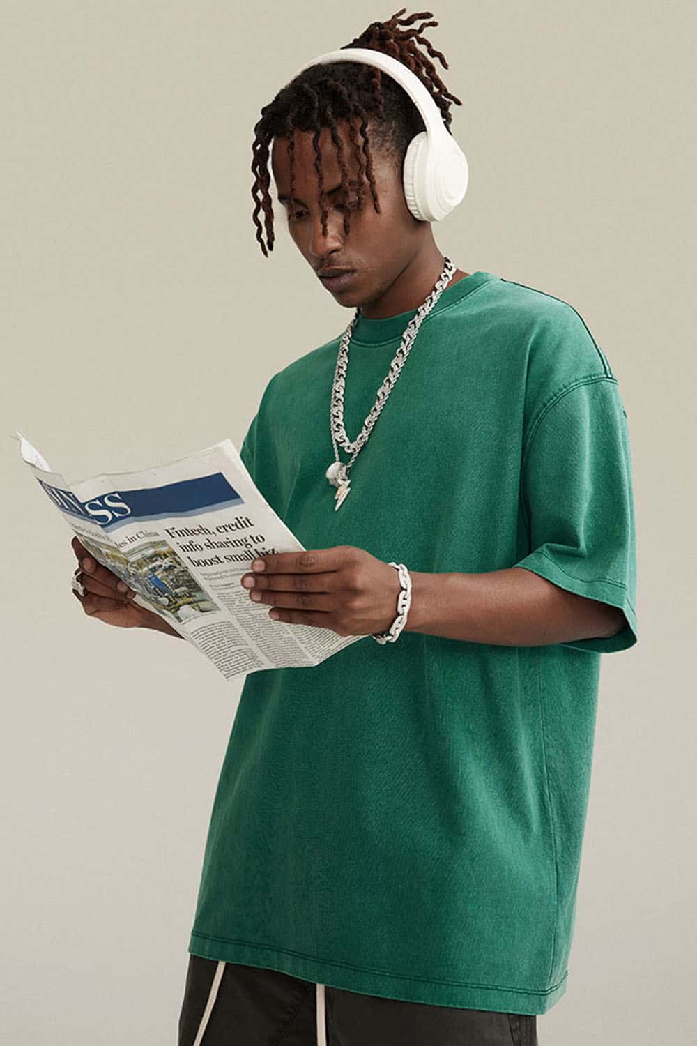 Unisex 270g Pure Cotton Washed Vintage Loose T-Shirt