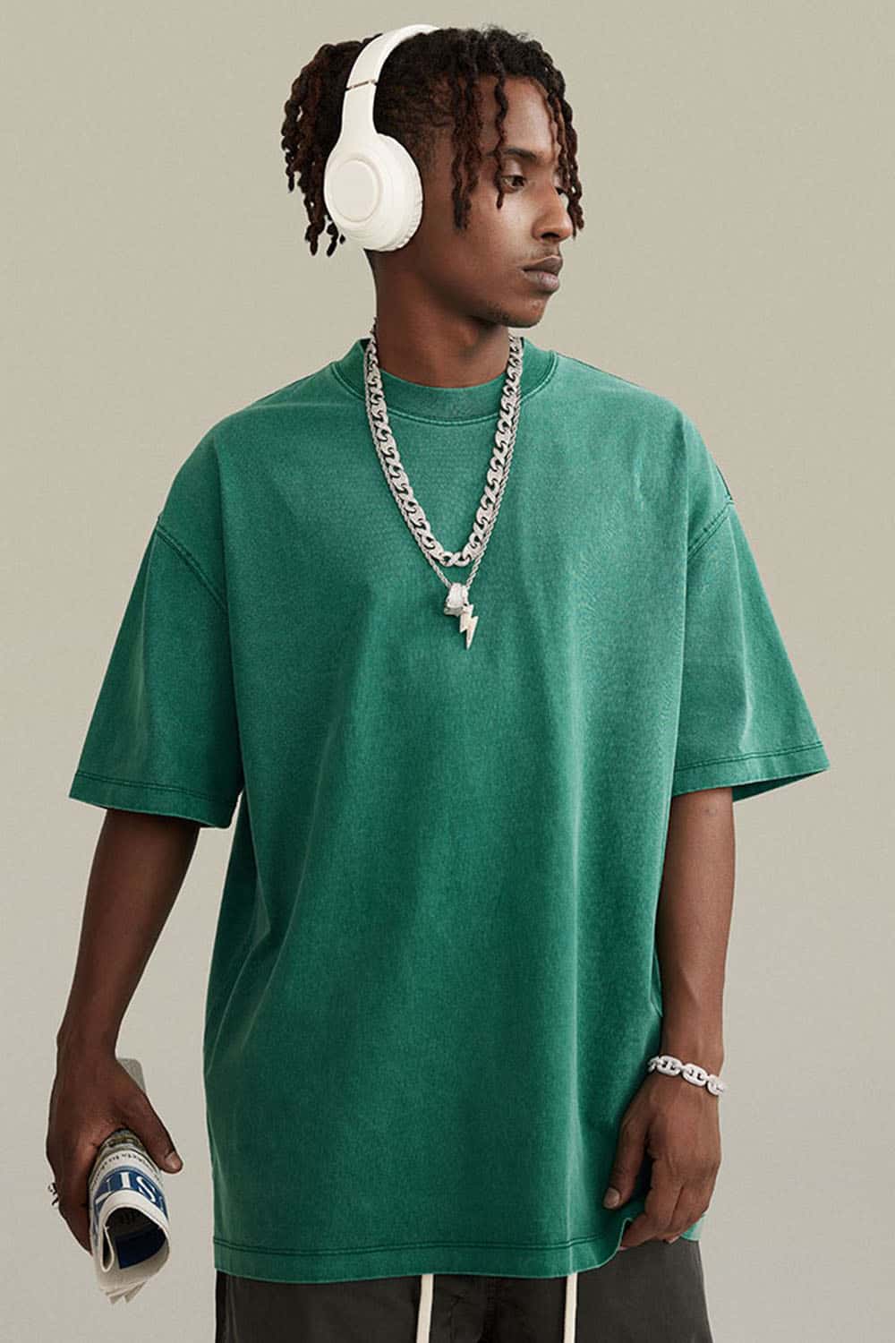 Unisex 270g Pure Cotton Washed Vintage Loose T-Shirt